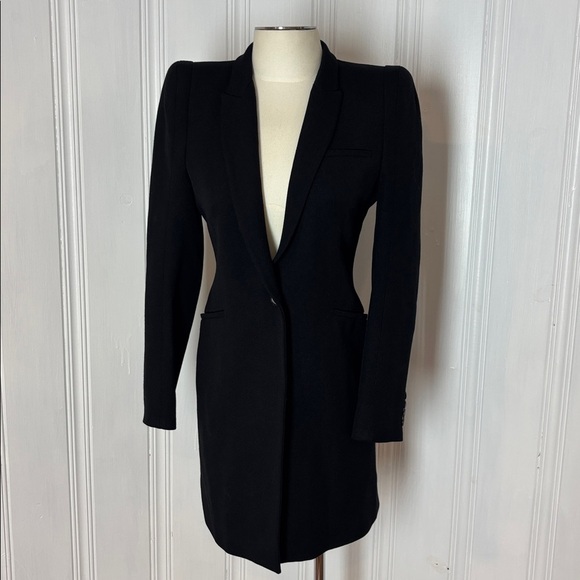 Zara Jackets & Blazers - ZARA Woman Black Wool-Blend Structured Blazer Coat – Size M